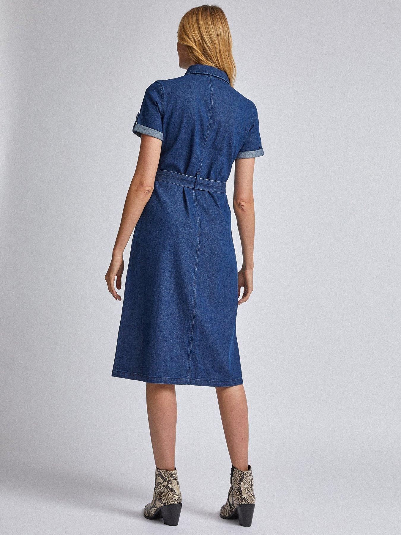dorothy perkins indigo denim shirt dress