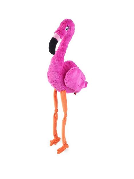 zoon-pink-flamingo-plush-dog-toy