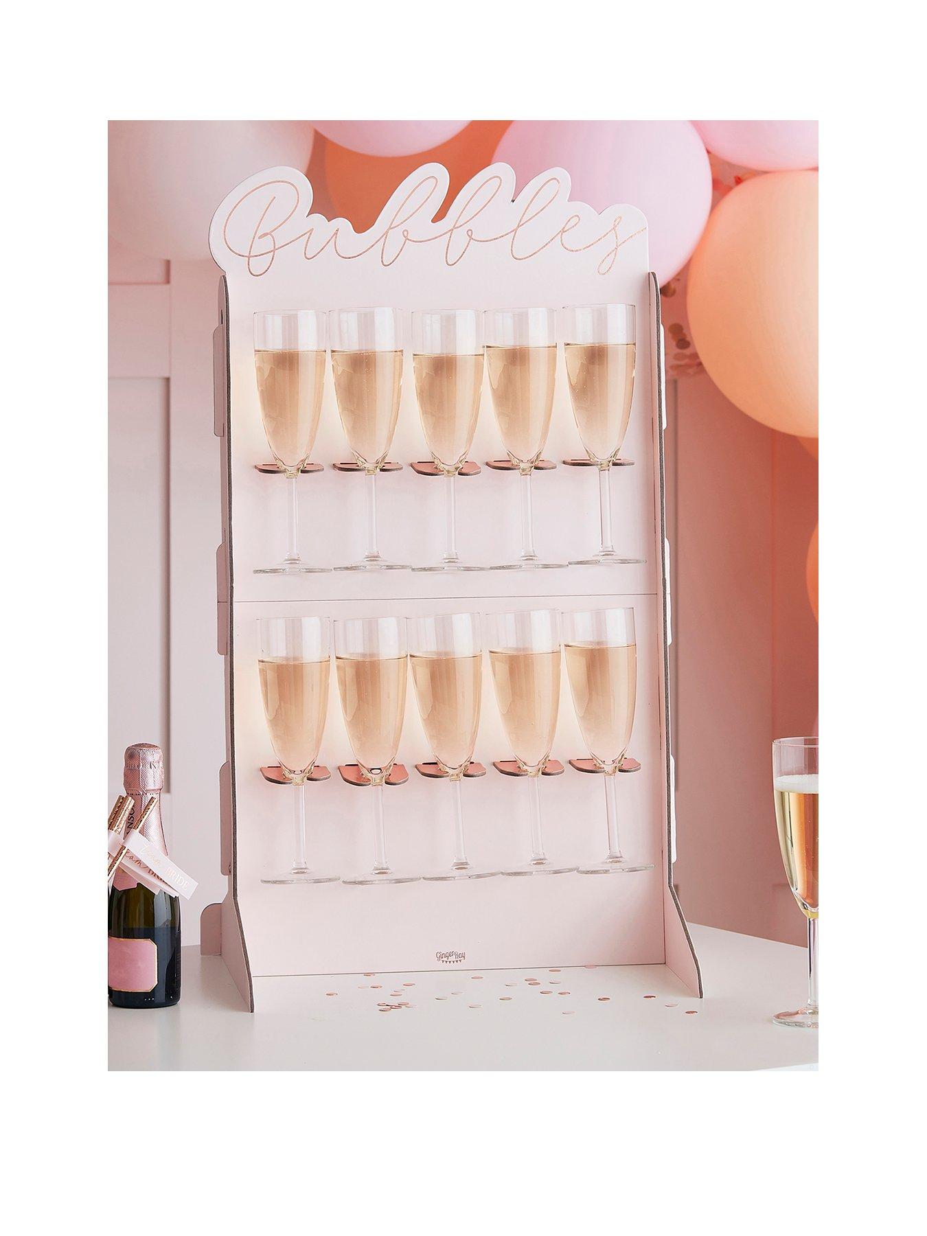 Product photograph of Ginger Ray Rose Gold And Blush Birthday Prosecco Wall Jubilee from very.co.uk