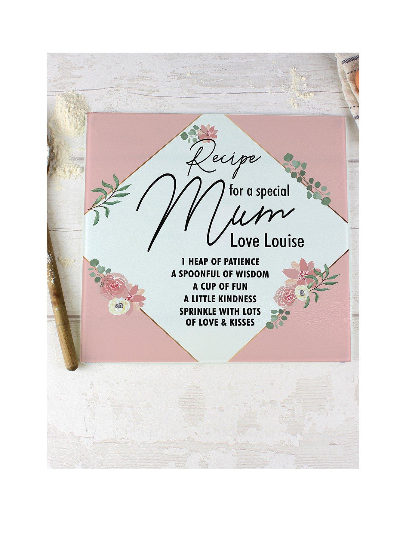 Personalised Recipe For A Special Mum Glass Chopping Board review