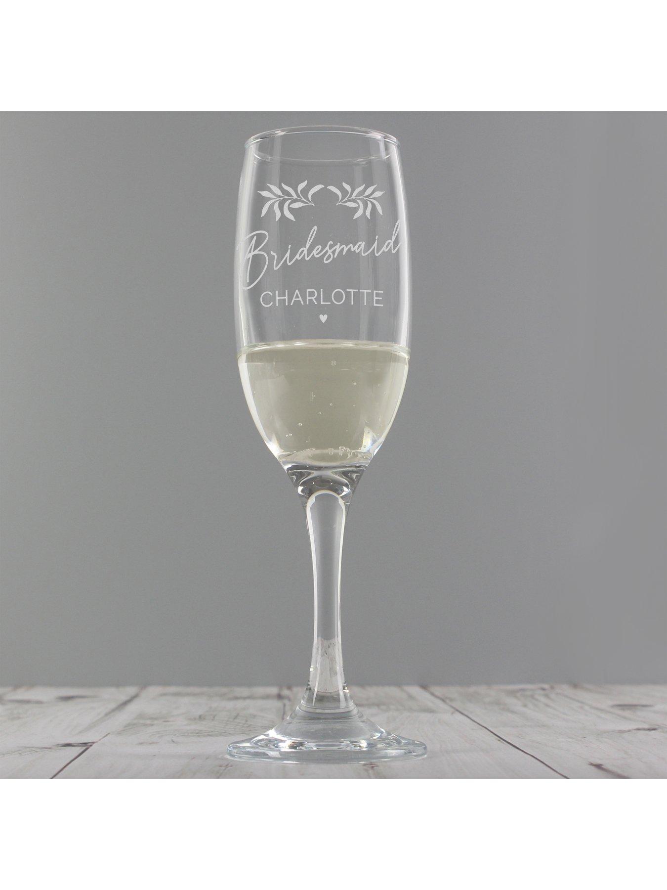 Image 6 of 6 of Personalised Wedding Botanical Flute Glass