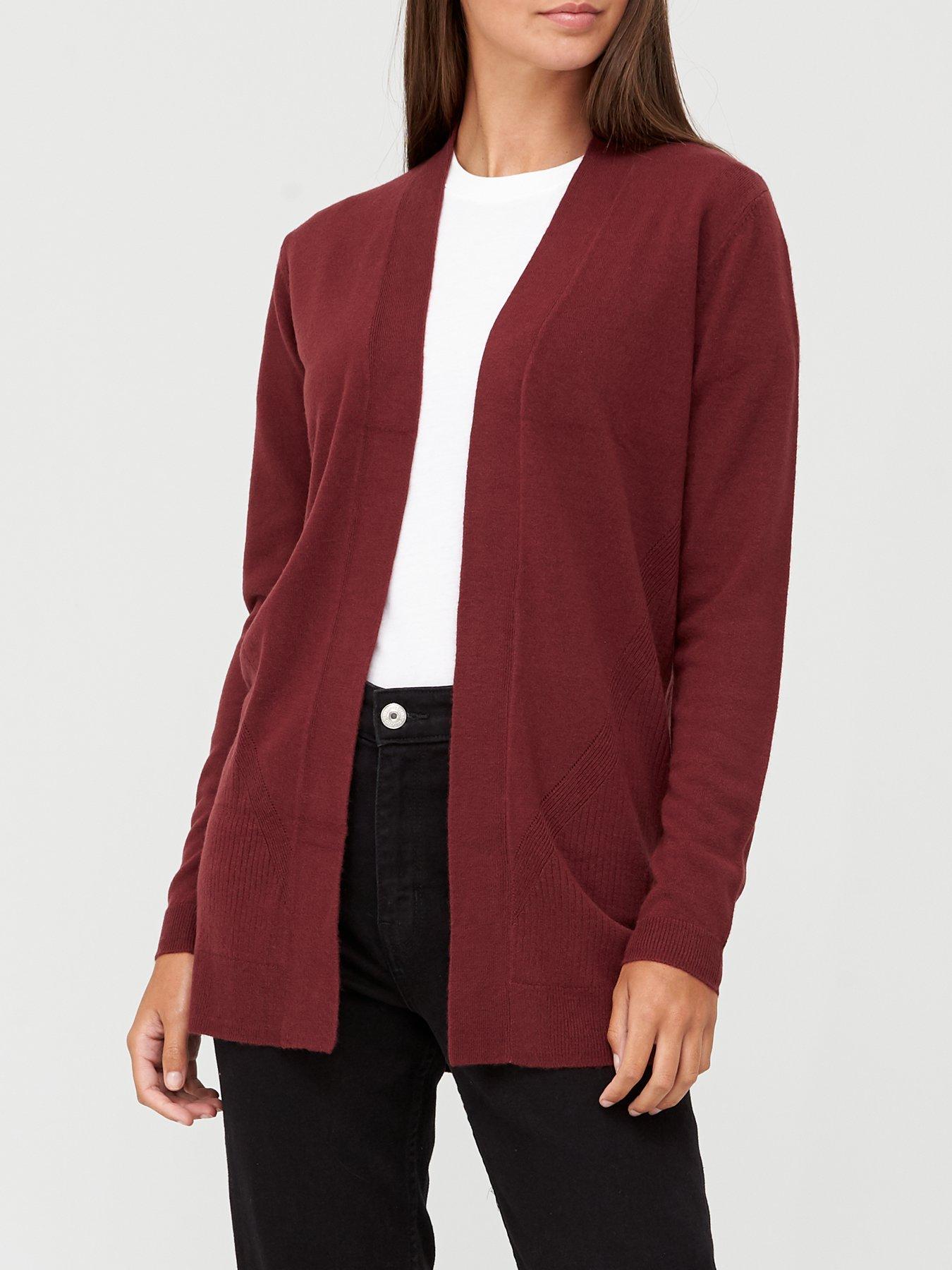 burgundy cardigan womens uk