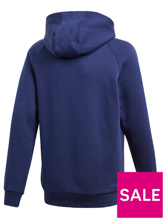 back image of adidas-youth-core-18-sweat-hooded-tracksuit-top-navy