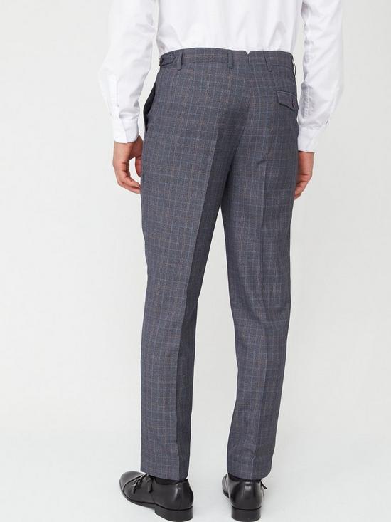 Skopes Tailored Witton Trousers - Grey/Blue Check | very.co.uk