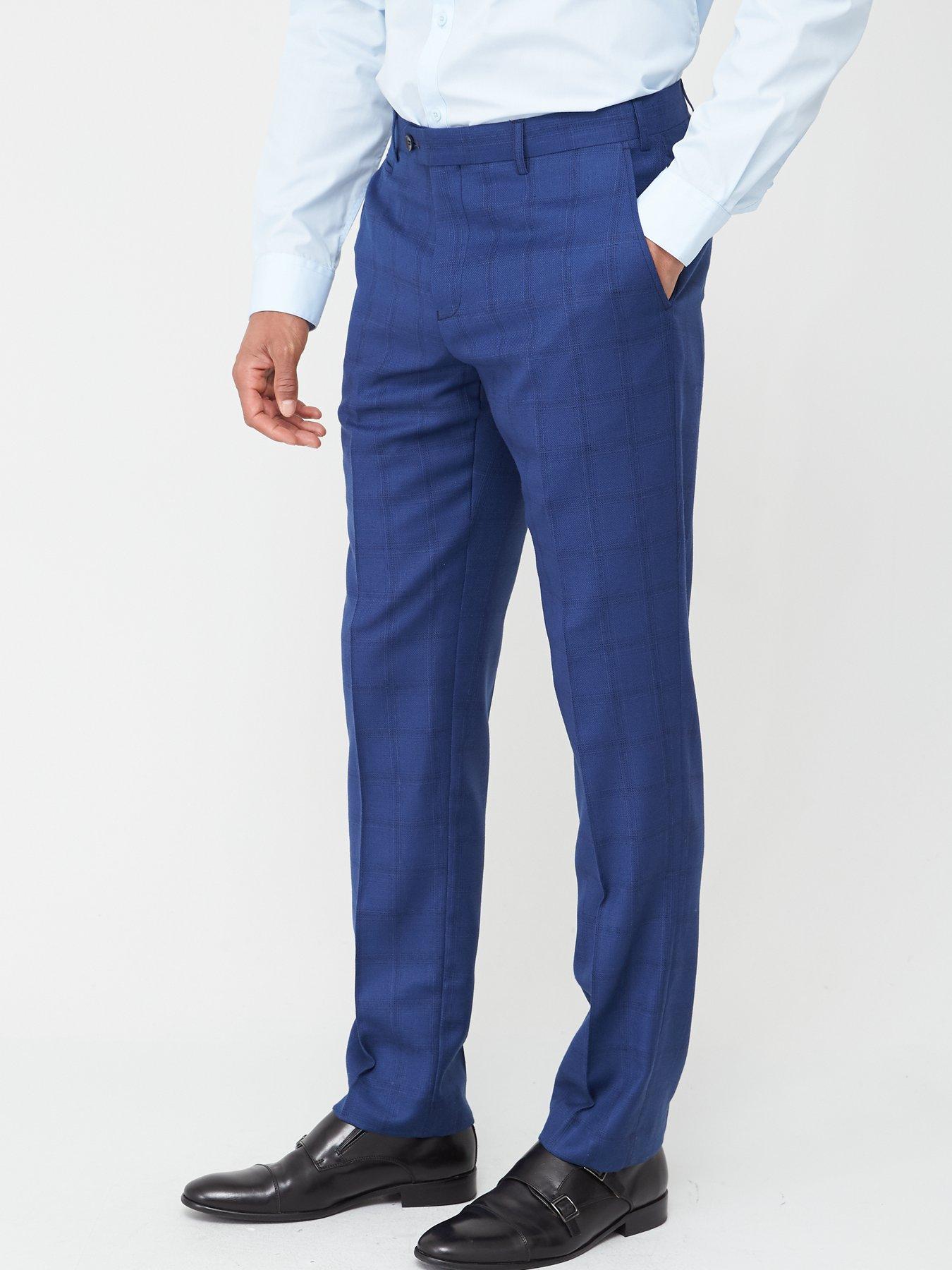 Trousers & Chinos Tailored Aquino Trousers - Blue Check