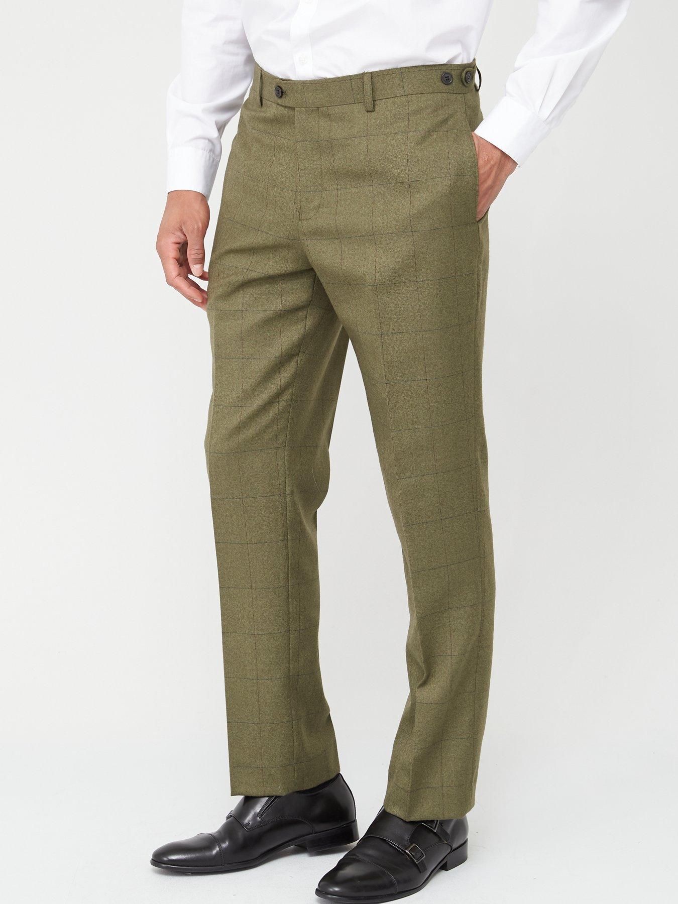 Men Tailored Moonen Trousers - Olive Check