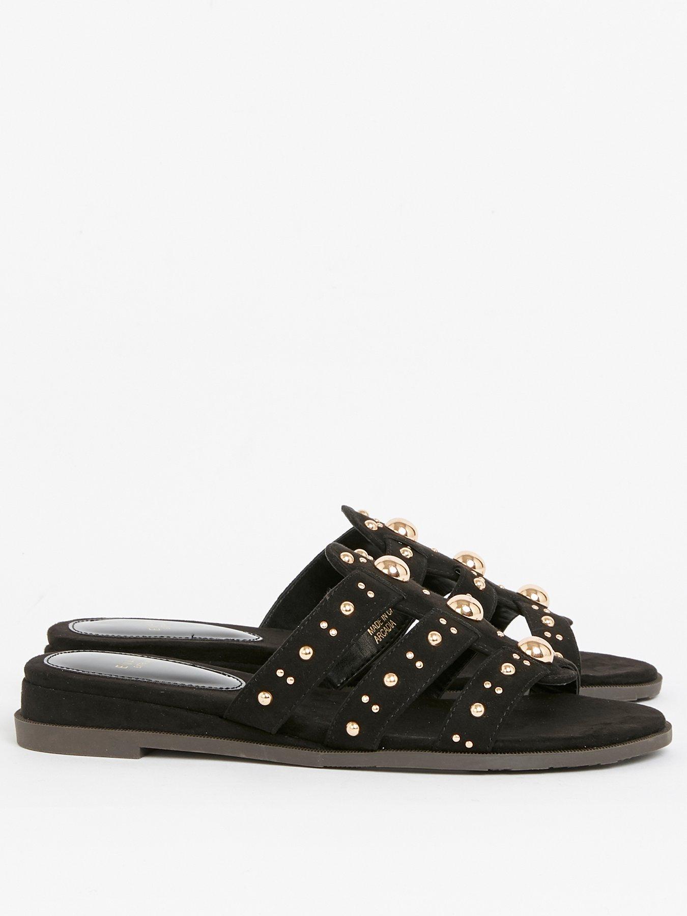 womens studded sliders