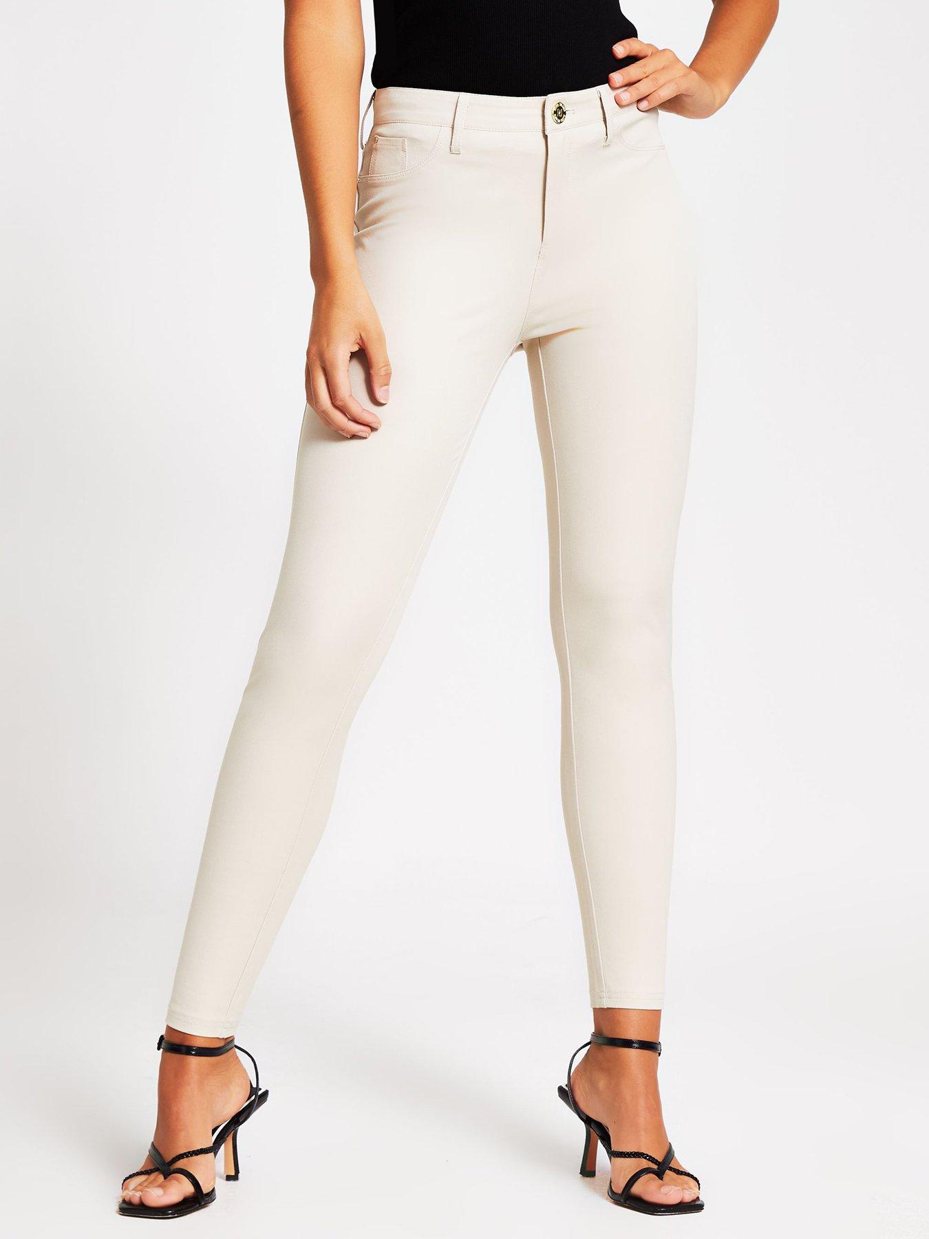 cream skinny trousers