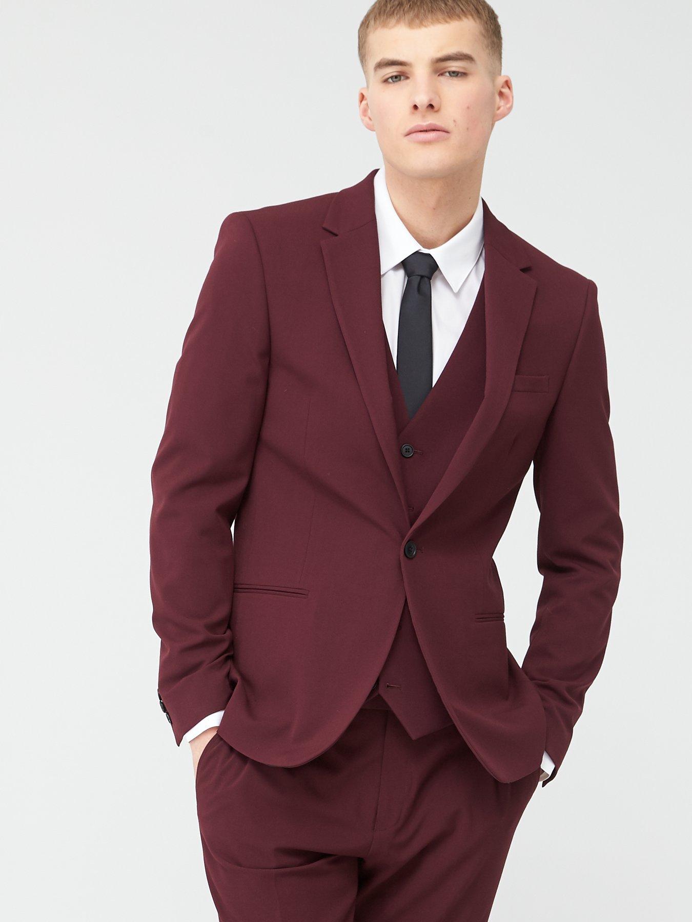 dark red blazer mens
