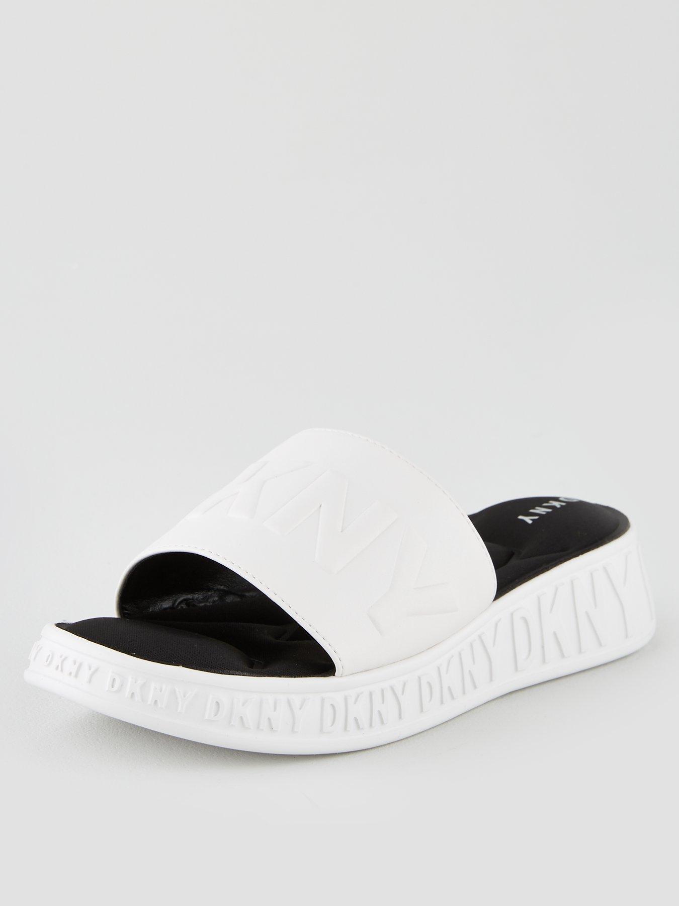 dkny white sandals