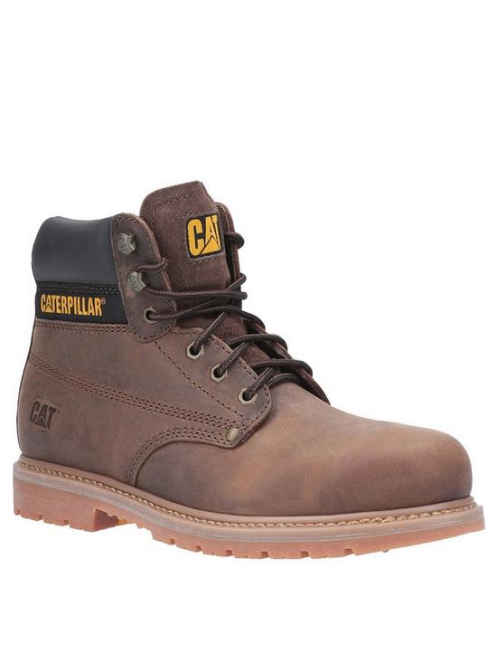 front image of cat-powerplant-boot-brown