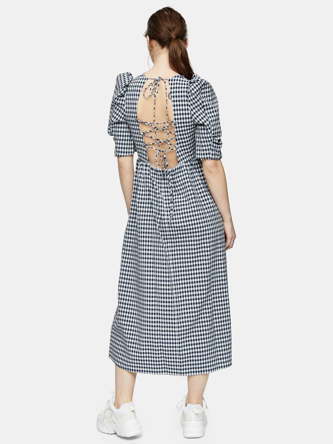 topshop gingham midi dress