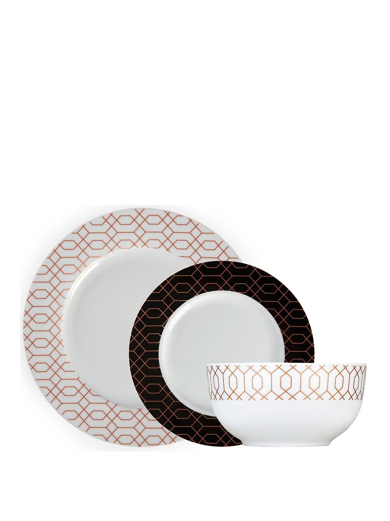 Tower Geo Patterned 12 Piece Dinnerware Set review