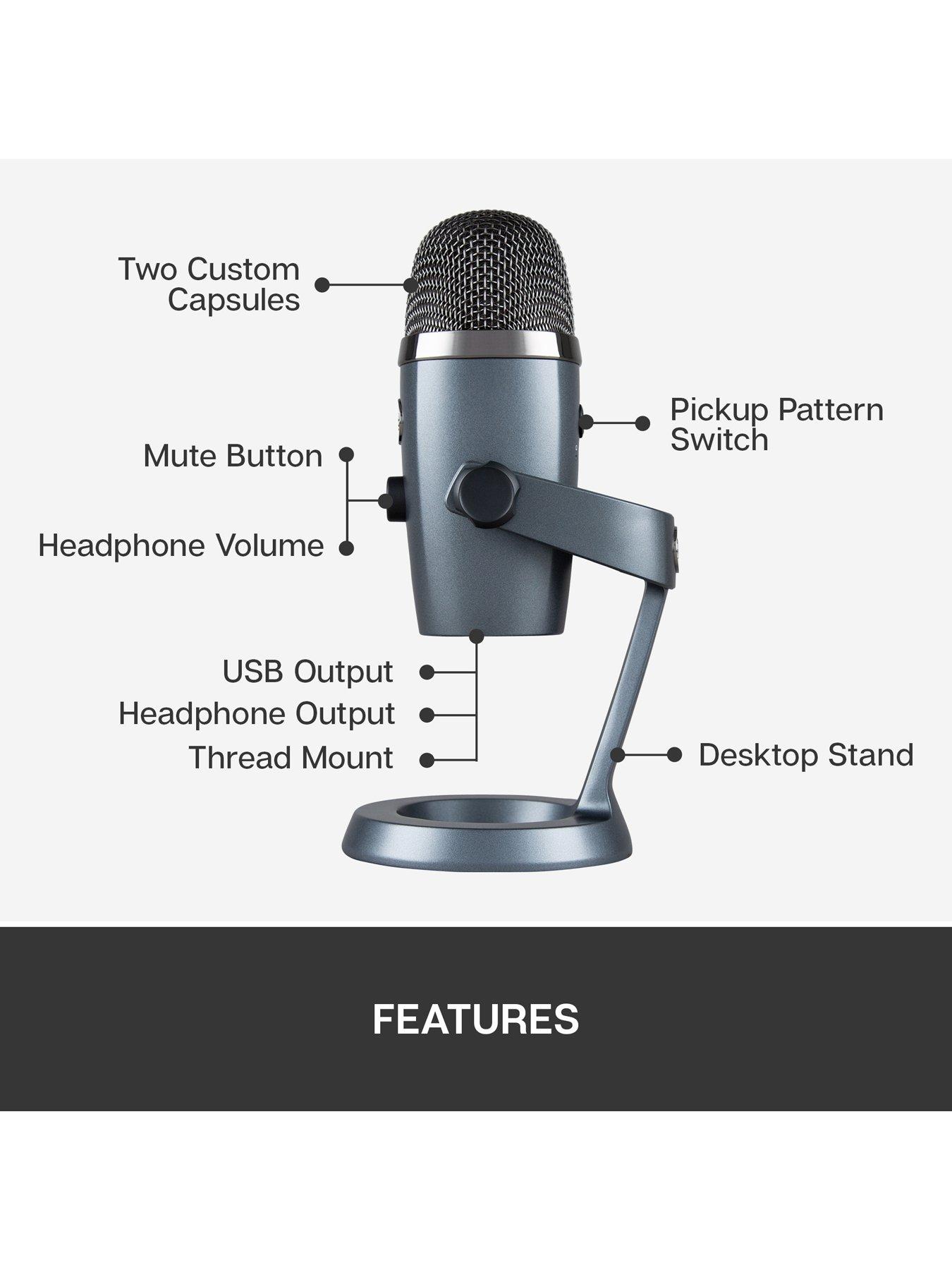 Image 6 of 8 of Blue Yeti Nano USB Microphone - Shadow Gray