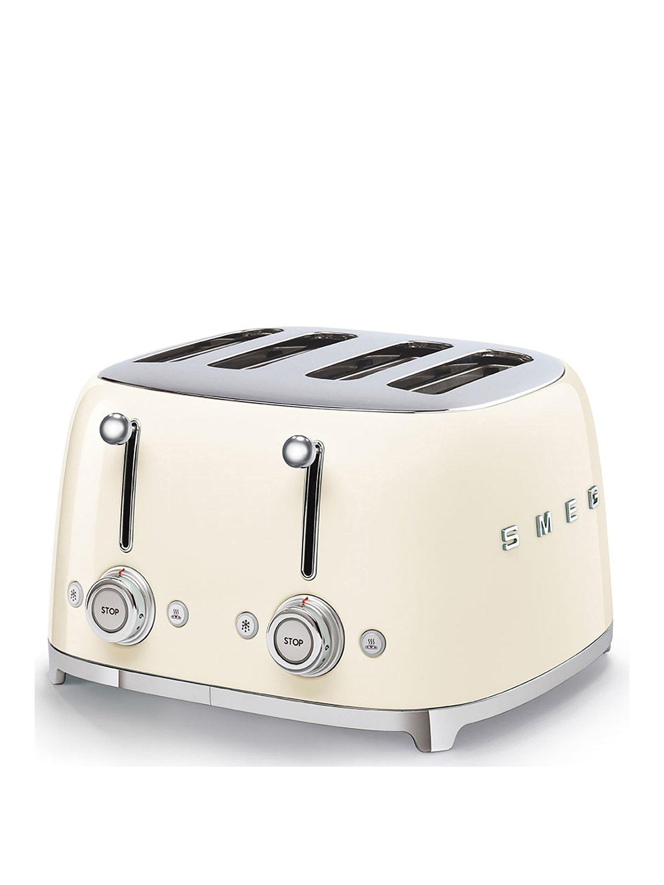 undefined TSF03 Retro Style 4-Slice Toaster, 2000W - Cream