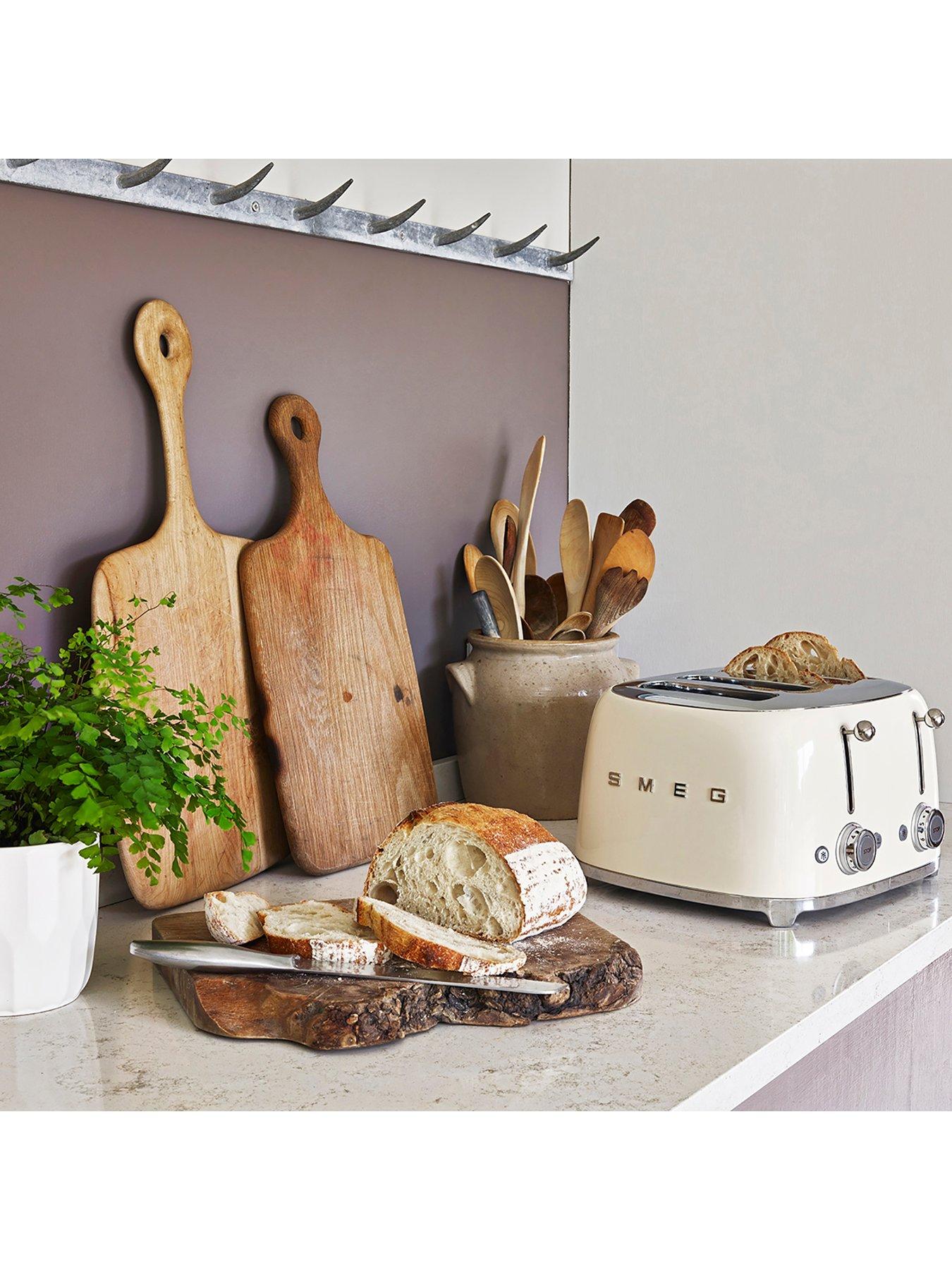 Smeg TSF03 Retro Style 4-Slice Toaster, 2000W Cream Very