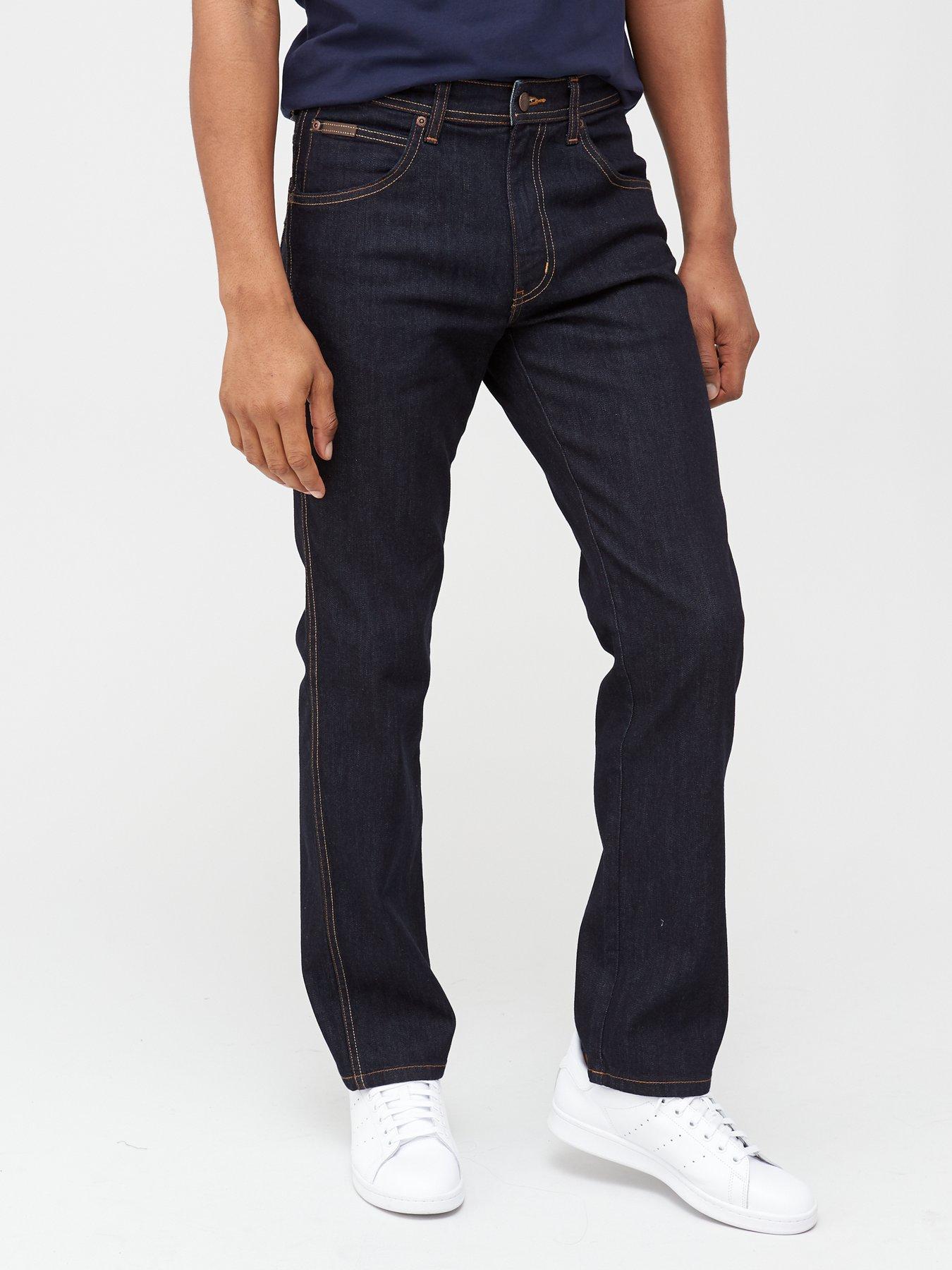 Wrangler New Mens Arizona Stretch Regular Fit Jeans Faded Cool Hand Blue Denim