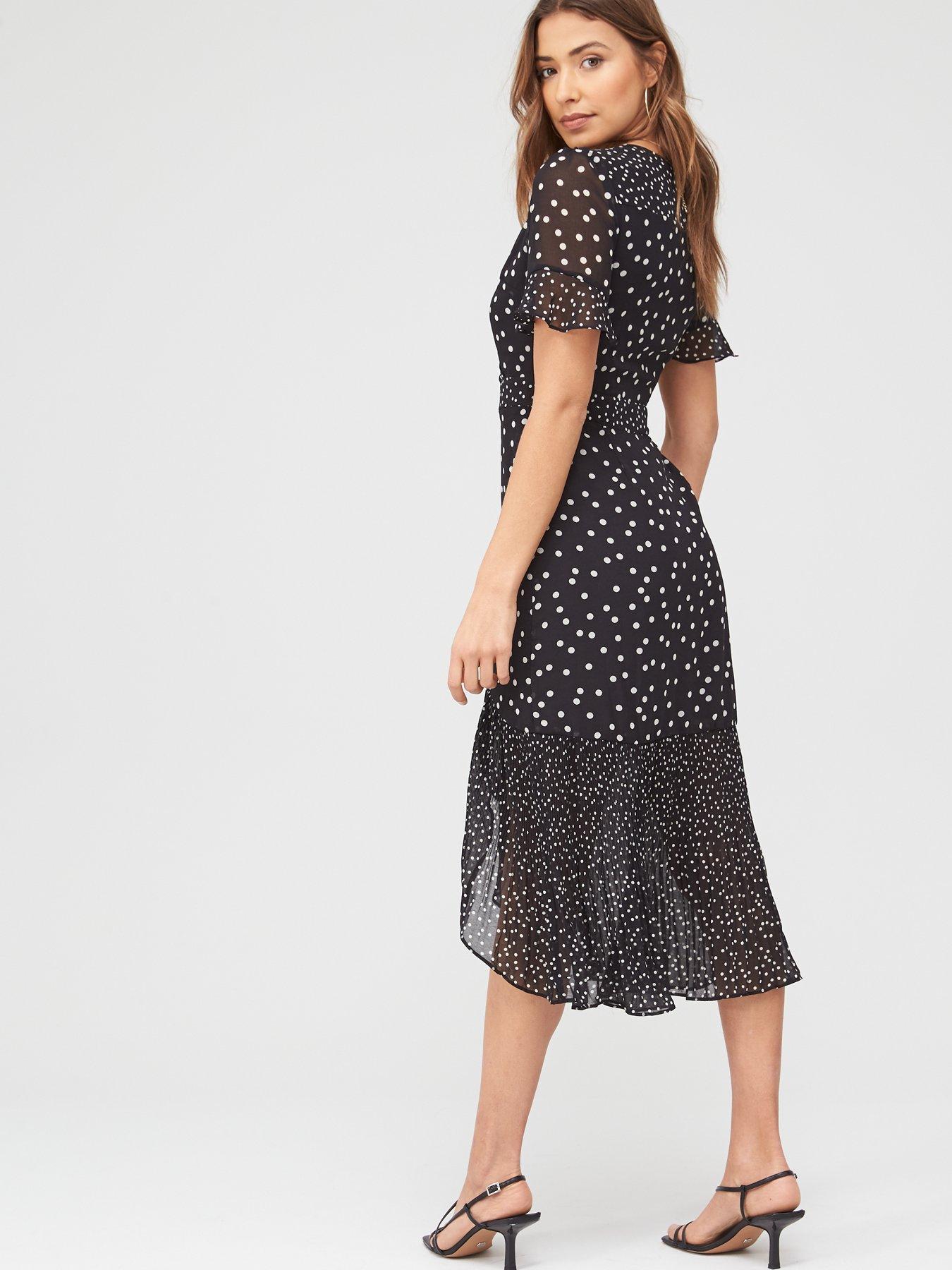 oasis spot chiffon dress