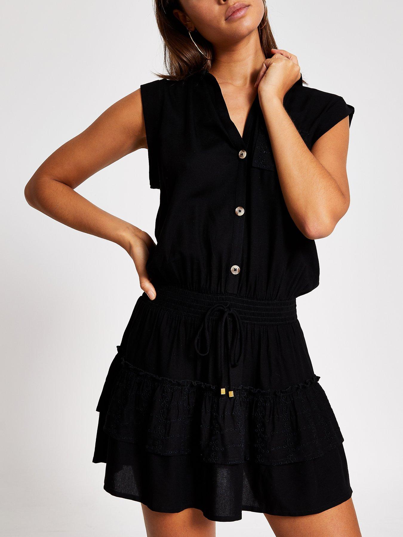 river island black beach dress