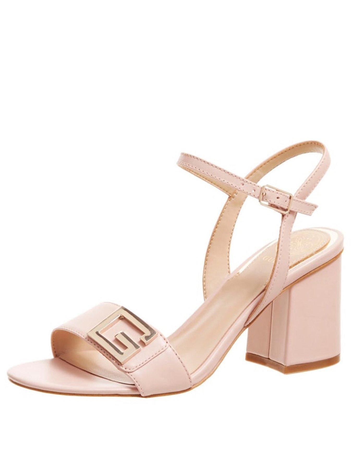 pink block heel sandals uk