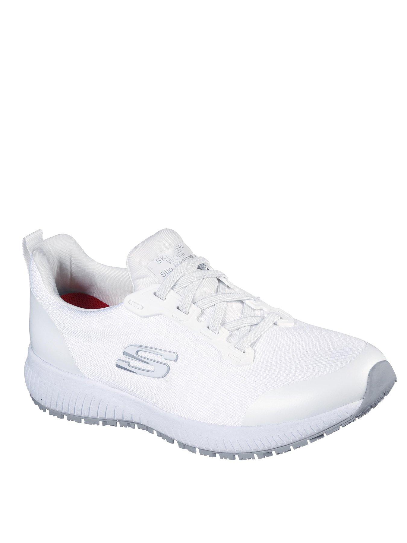 undefined Workwear Squad Slip Resistant Bungee Lace Slip-on Trainer - White