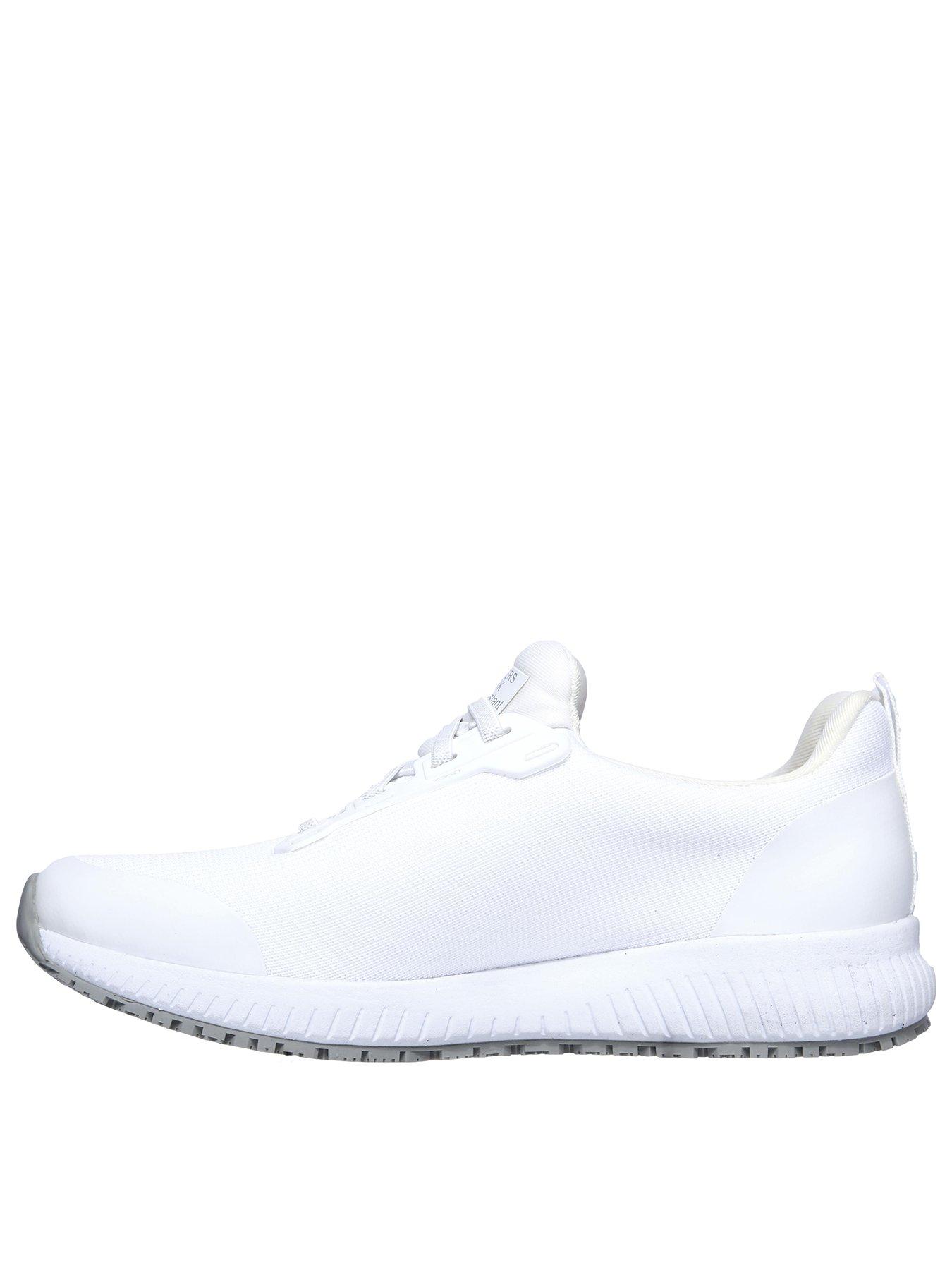 Skechers non slip on sale white