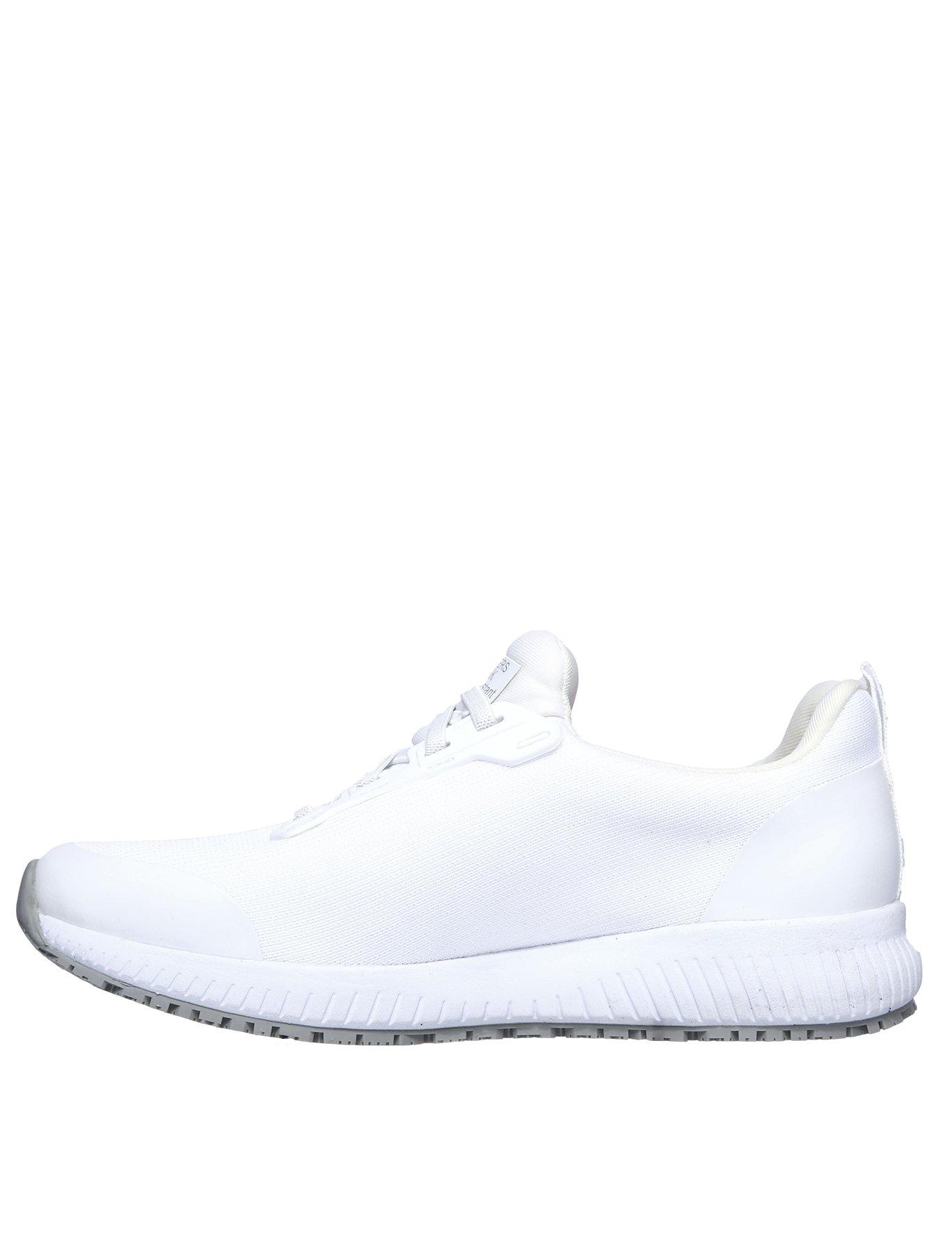 Image 2 of 5 of Skechers Workwear Squad Slip Resistant Bungee Lace Slip-on Trainer - White