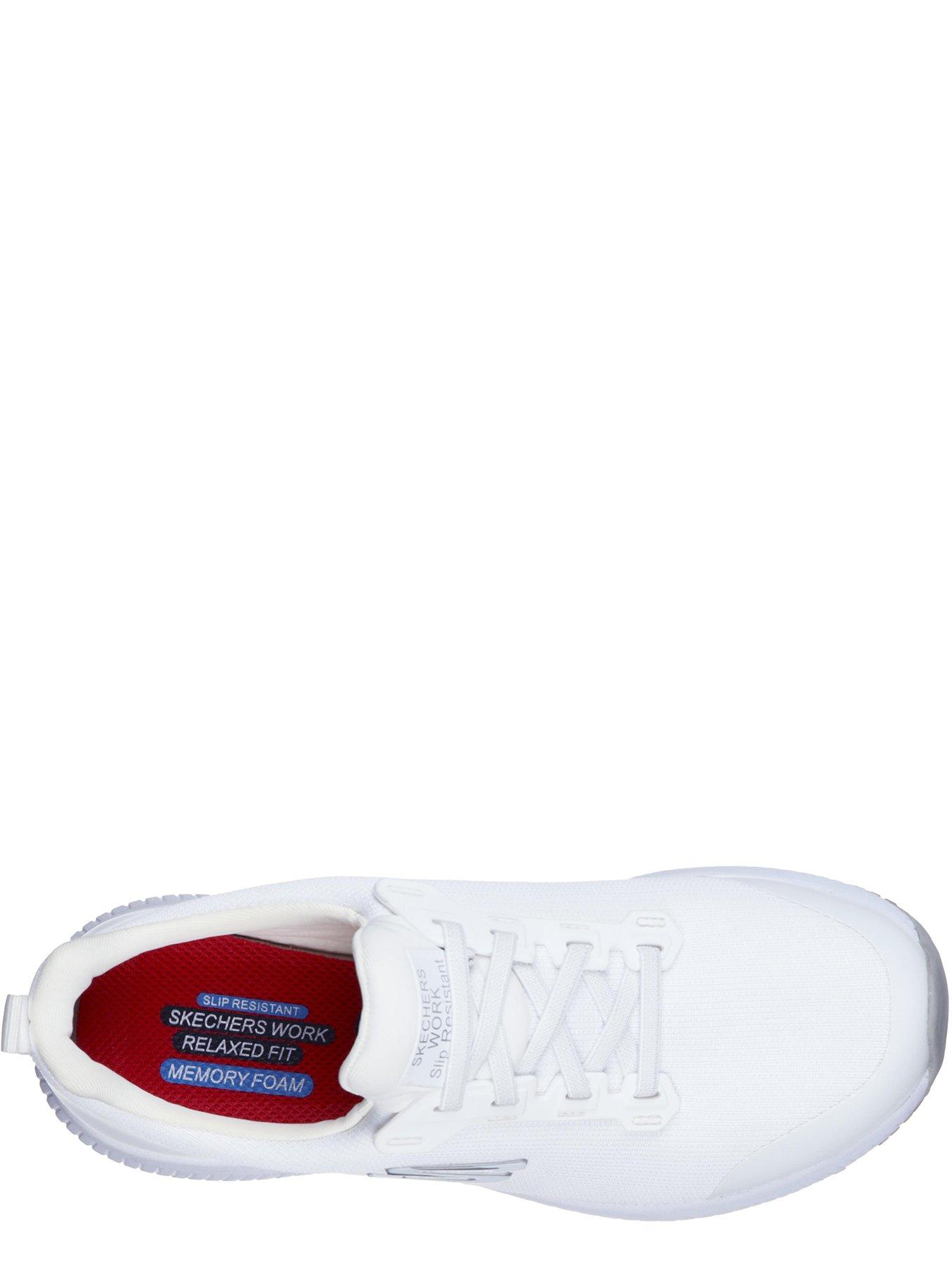 Image 3 of 5 of Skechers Workwear Squad Slip Resistant Bungee Lace Slip-on Trainer - White