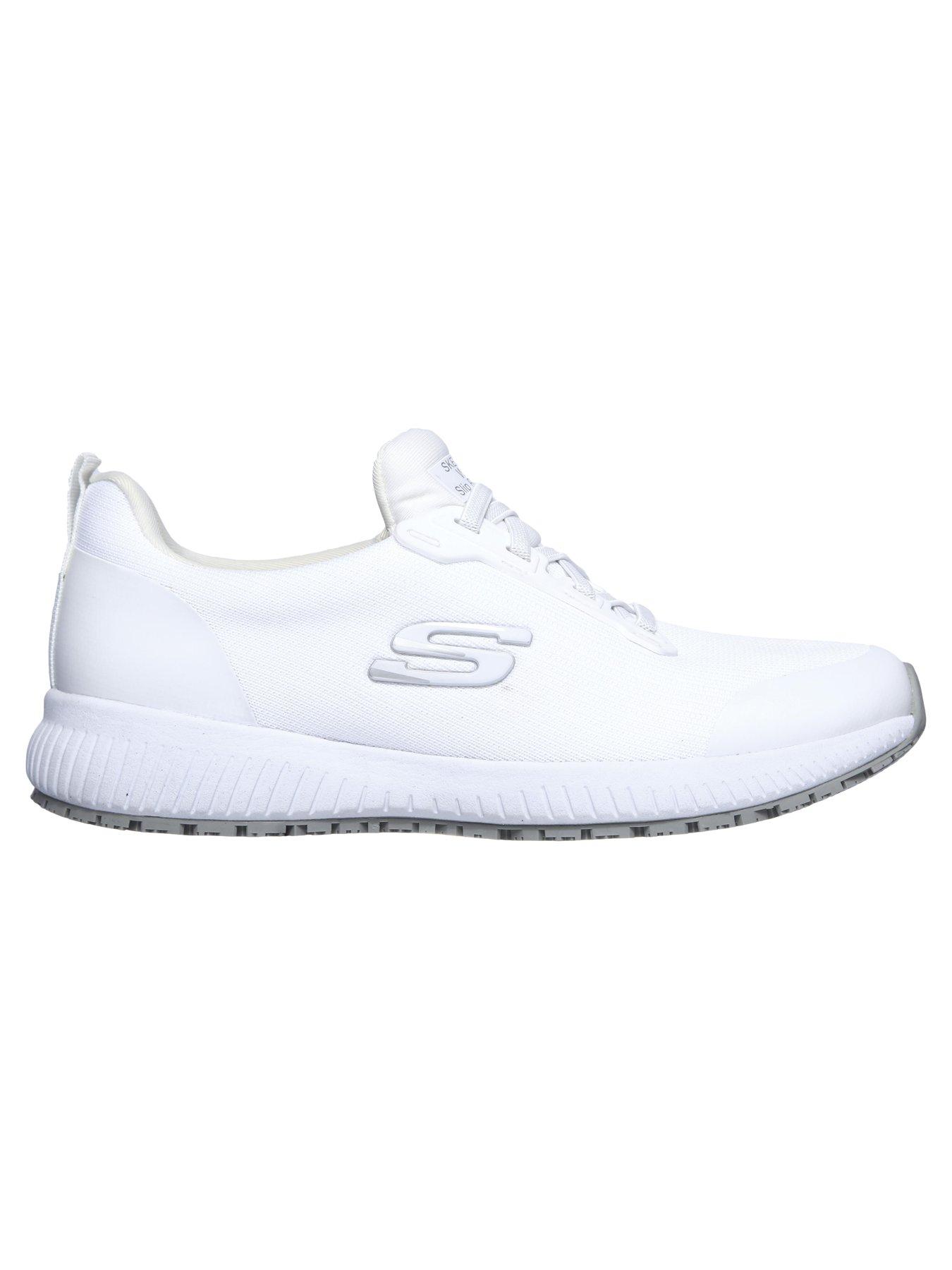 Image 5 of 5 of Skechers Workwear Squad Slip Resistant Bungee Lace Slip-on Trainer - White