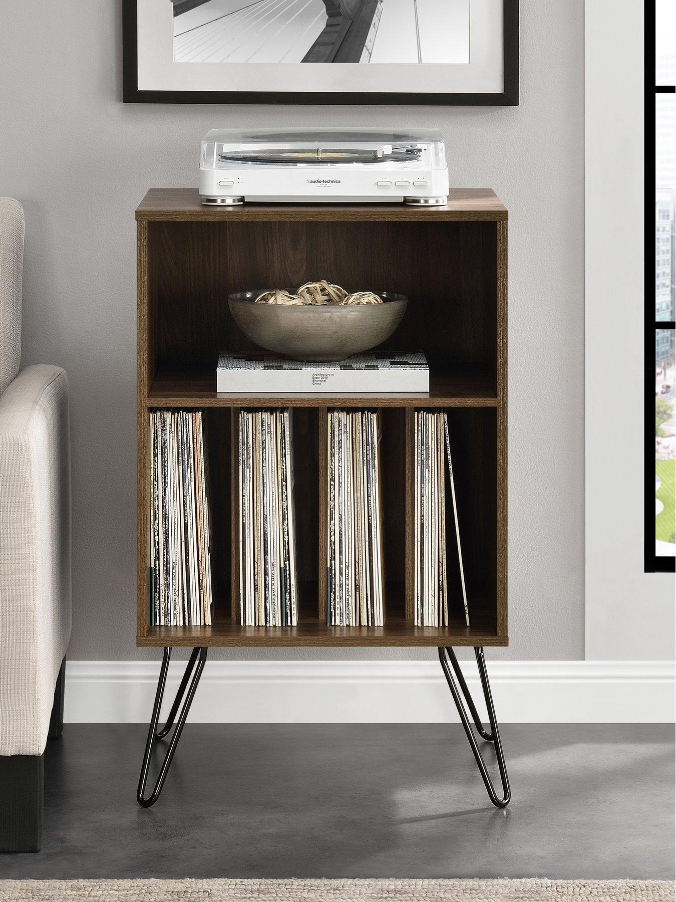 Image 4 of 4 of Novogratz Concord Turntable Stand - Walnut Effect