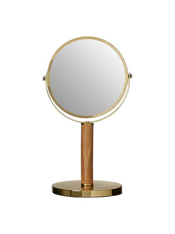 Makeup Premier Housewares Vanity Mirror Rubberwood Gold Bathroom Cassini 