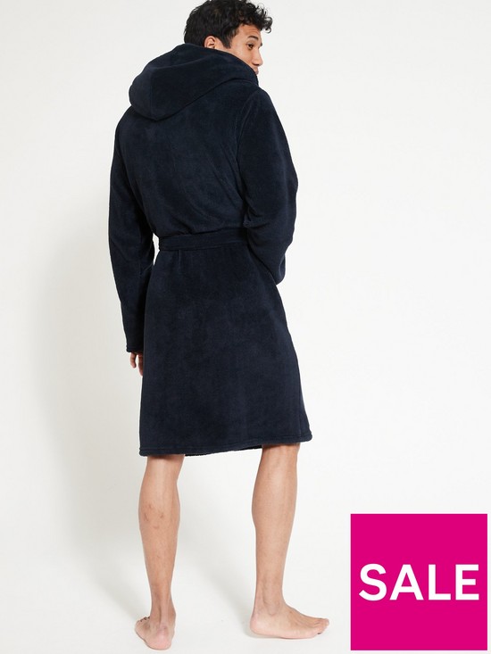 stillFront image of everyday-supersoft-dressing-gown-with-hood-navy