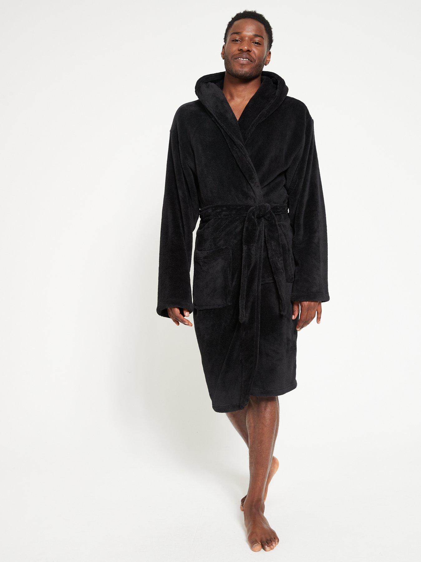 Everyday Supersoft Dressing Gown with Hood Black very