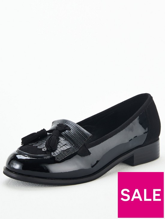 front image of v-by-very-wide-fitnbsptassel-loafers-black