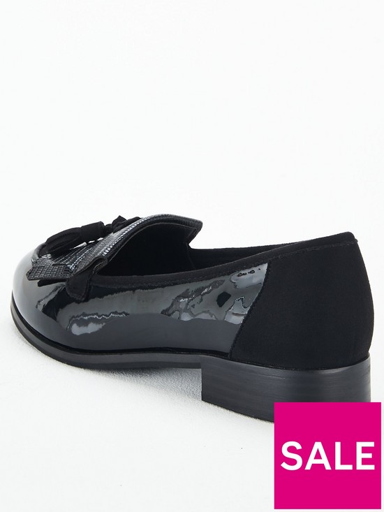 stillFront image of v-by-very-wide-fitnbsptassel-loafers-black