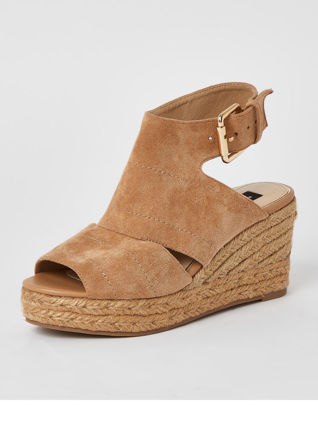 wide width peep toe wedge