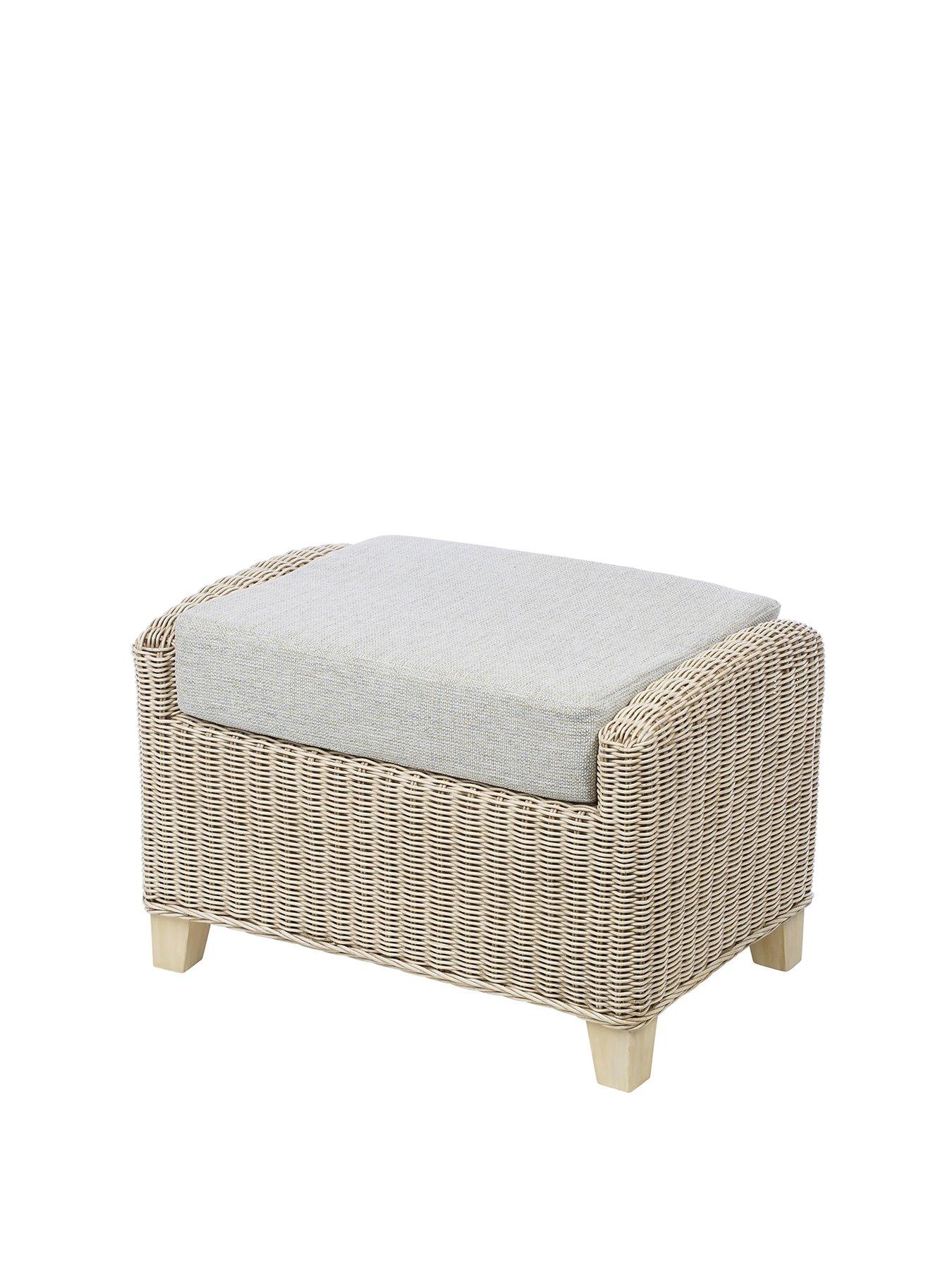 Product photograph of Desser Dijon Natural Conservatory Footstool from very.co.uk