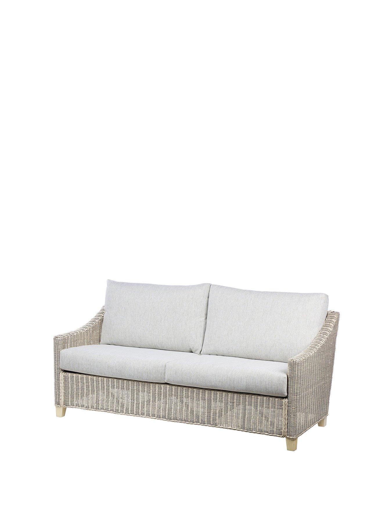 Product photograph of Desser Dijon Natural Conservatory 3-seater Sofa from very.co.uk