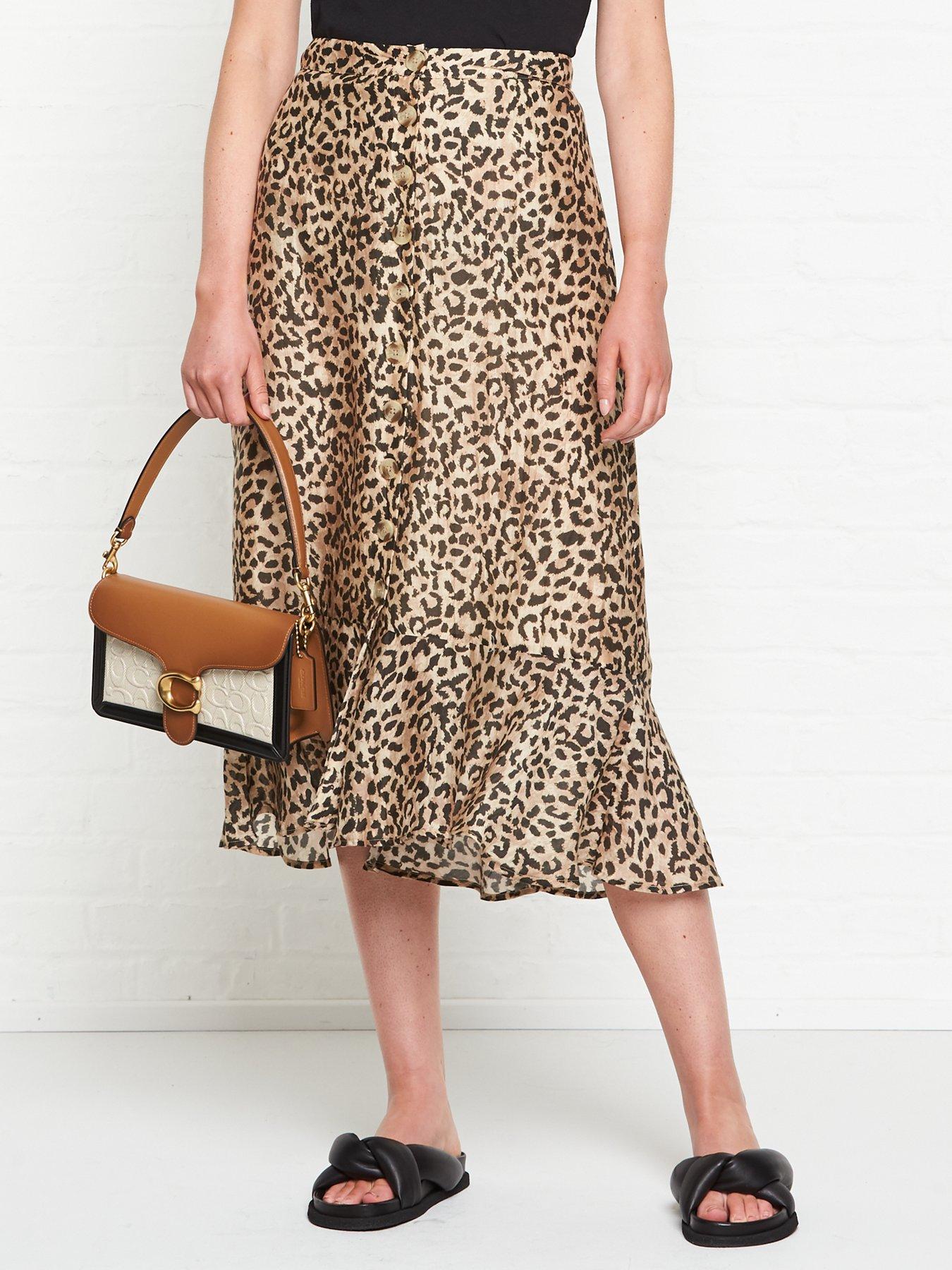 mid length leopard skirts vintage