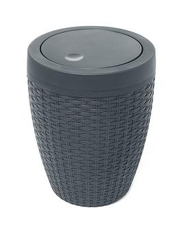 Product photograph of Addis 5-litre Faux Rattan Bathroom Bin With Swing Lid from very.co.uk