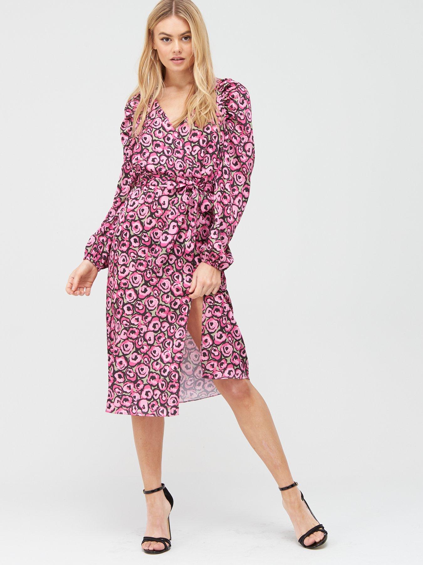 river island pink midi dress