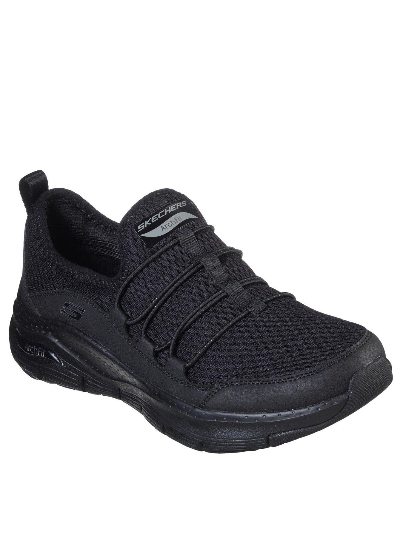 black arch support trainers