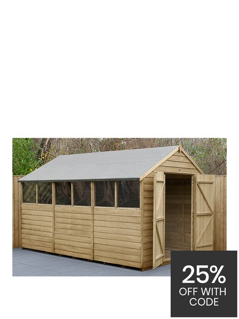 forest-12x8ft-overlap-pressure-treated-apex-workshop-shed-with-double-doors-and-optional-installation