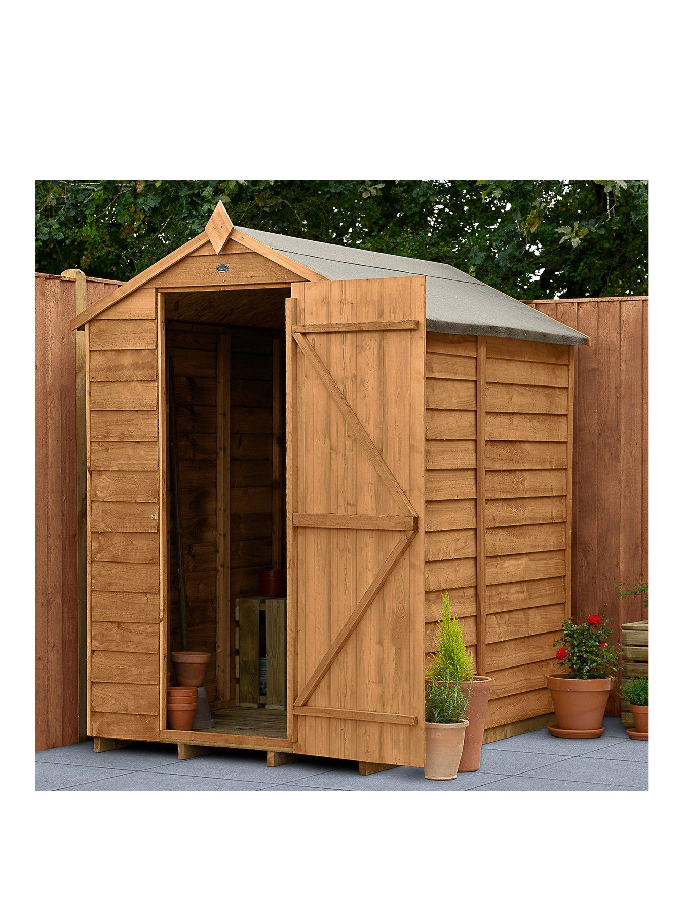 Product photograph of Forest 6x4ft Value Dip Treated Overlap Windowless Apex Shed - Shed Only from very.co.uk