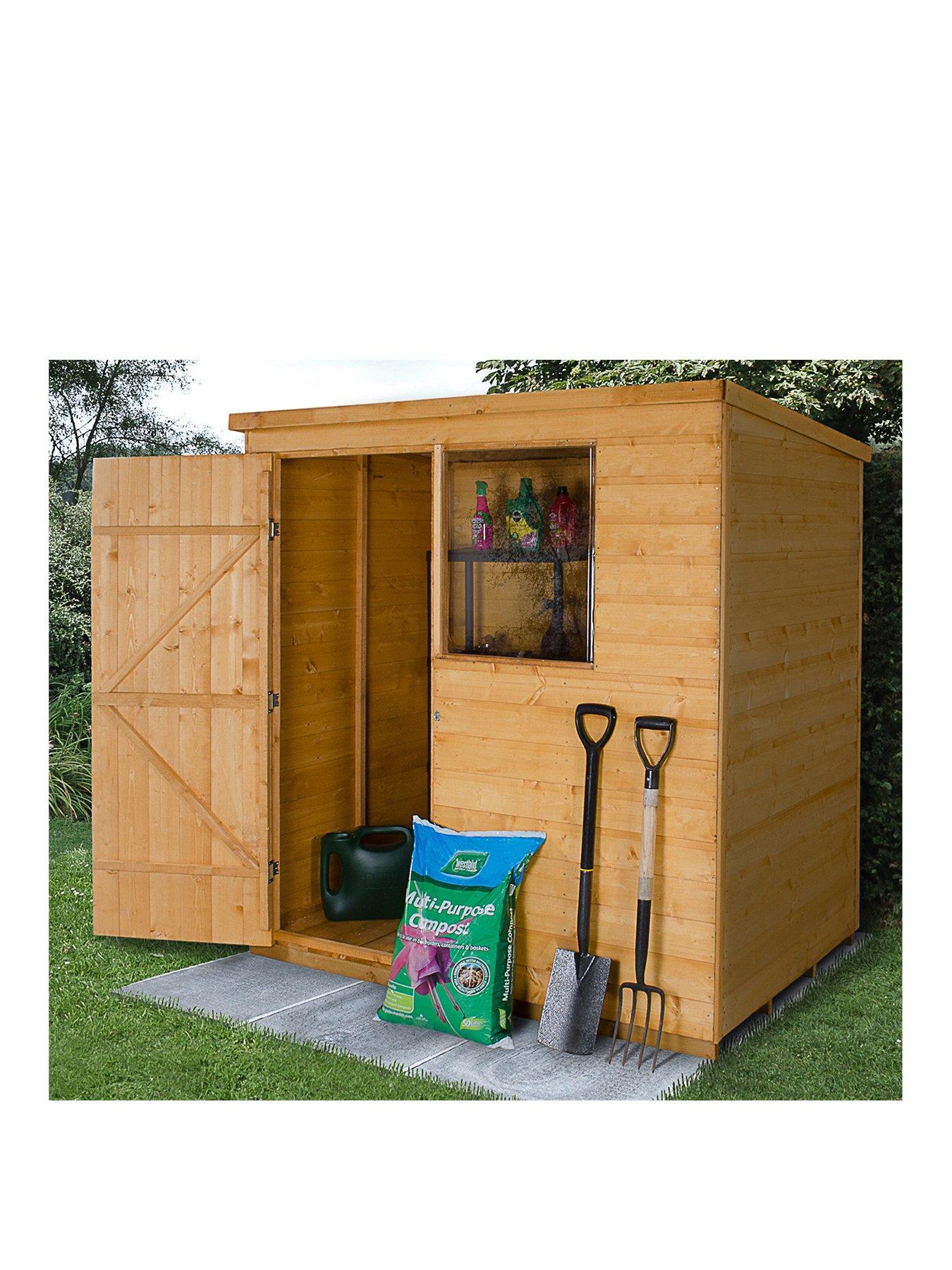 Product photograph of Forest 6 X 4ft Premium Shiplap Pent Shed - Shed Only from very.co.uk