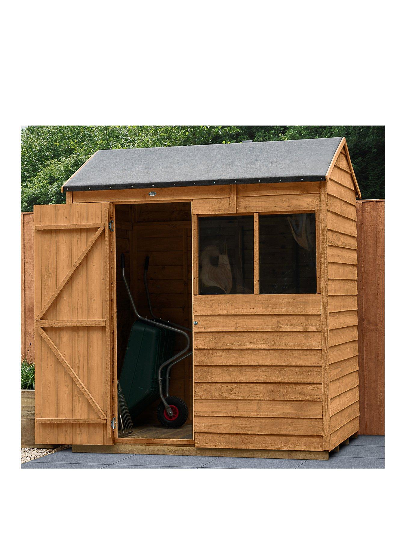 Product photograph of Forest 6x4ft Value Dip Treated Overlap Reverse Apex Shed - Shed Only from very.co.uk