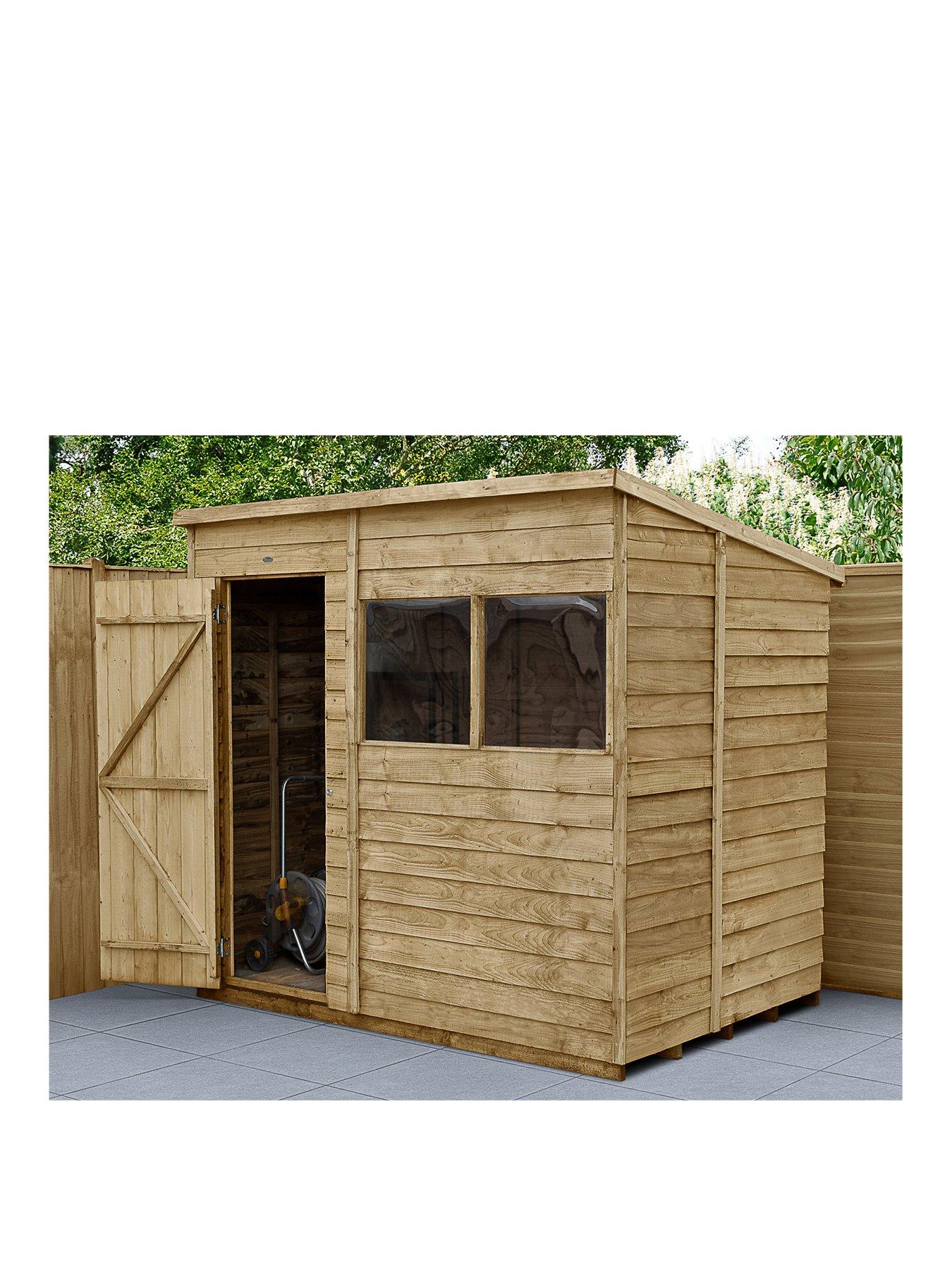 Product photograph of Forest 7x5ft Overlap Pressure Treated Pent Shed - Shed Only from very.co.uk