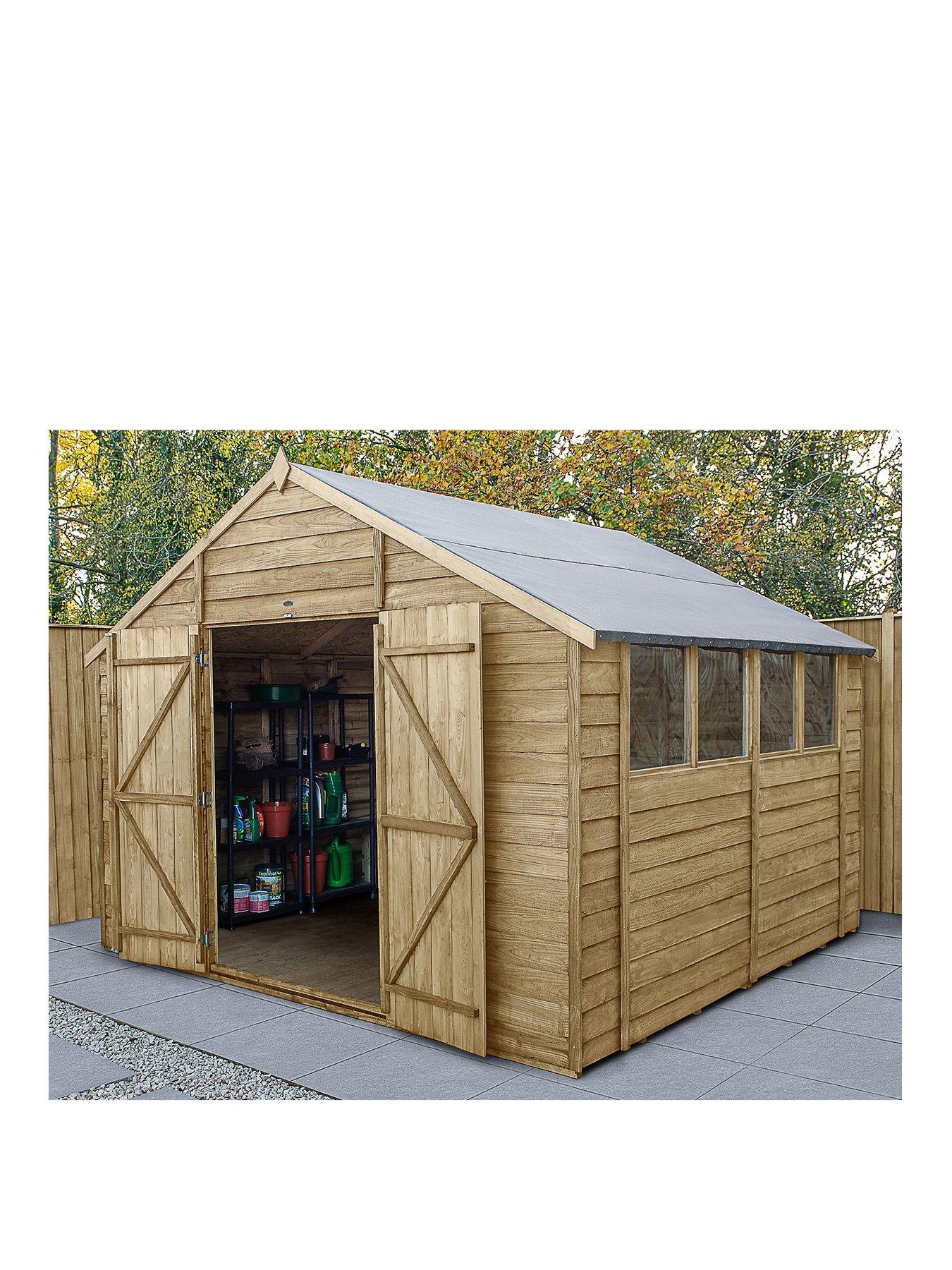 Product photograph of Forest 10 X 10ft Overlap Pressure Treated Shed With Optional Installation - Shed Only from very.co.uk