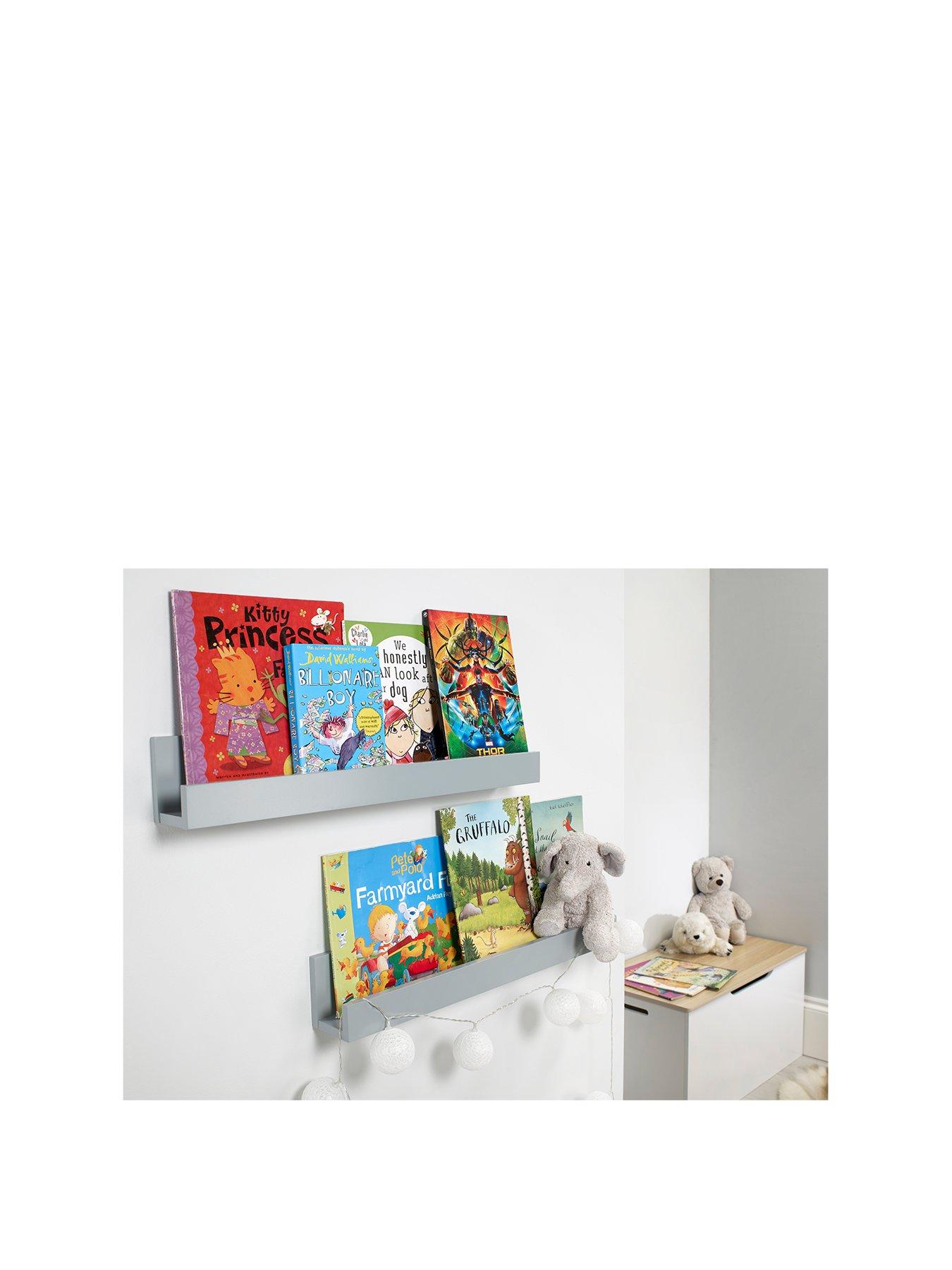 Product photograph of Lloyd Pascal Set Of 2 Wall Mounted Kids Shelves - Grey from very.co.uk