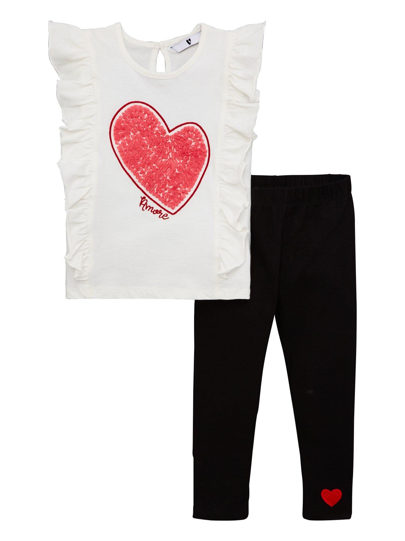 V By Very Girls Ruffle Heart Tee And Legging Set review